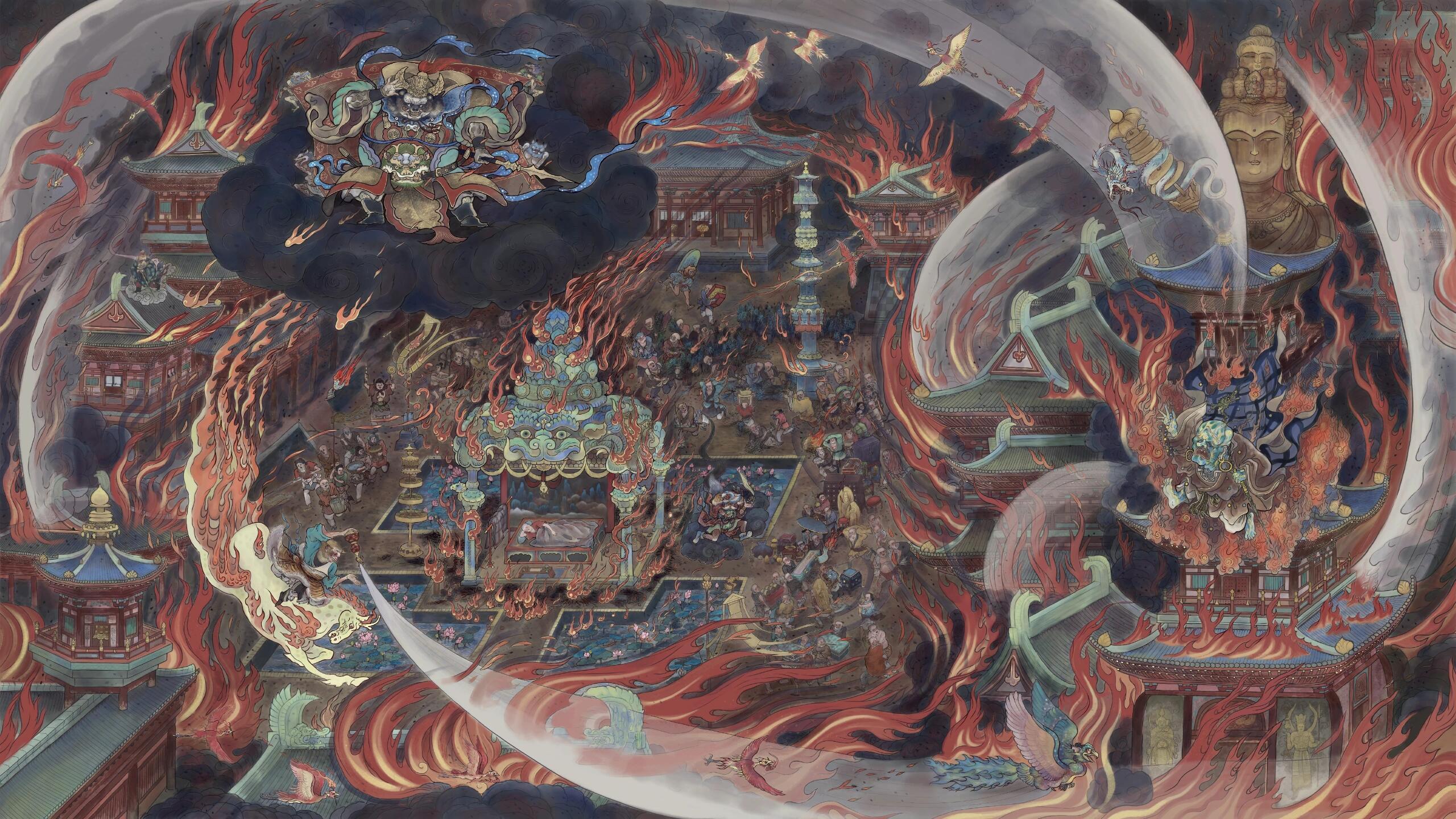 《黑神话：悟空》每章结尾的壁画，放大细节来看比章节里的内容还要丰富🔍。 ​​​