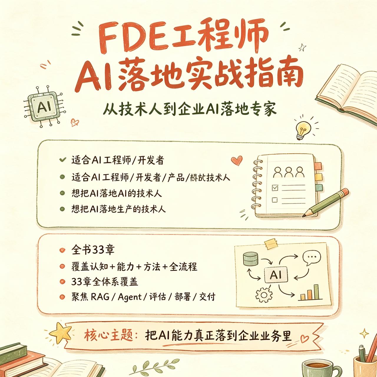 《FDE工程师AI落地实战指南》完整解读
 
一、书籍定位与目标人群
 
书名全
