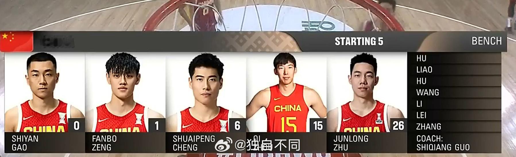 中韩男篮二番战中国男篮vs韩国男篮这个首发阵容防守力度没啥问题，关键看外线能不能