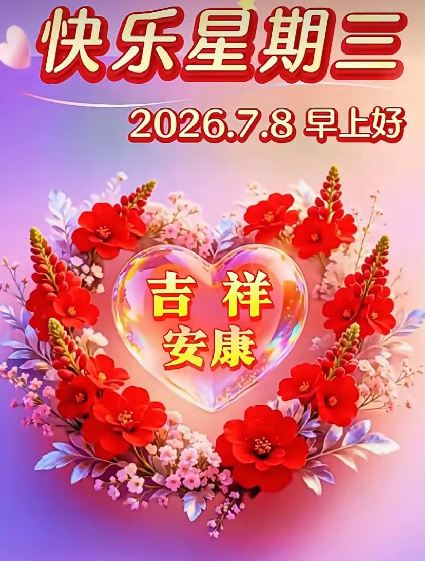 🌺2026./7.8.周三晨安.清风相伴.盛夏安然🌺

🌴☀️山河清朗，炎