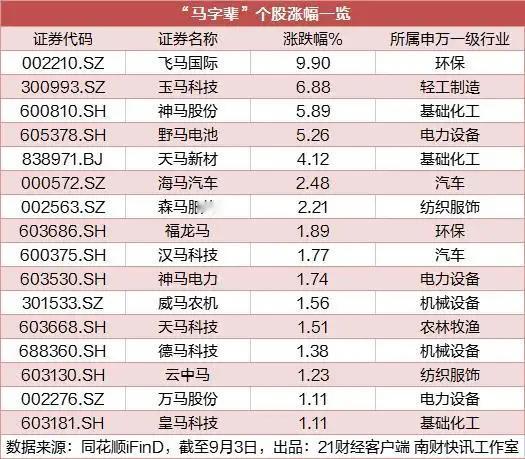 A股炒生肖行情再现，多只“马字辈”个股涨超5%，专家解读。据21世纪经济报道，9