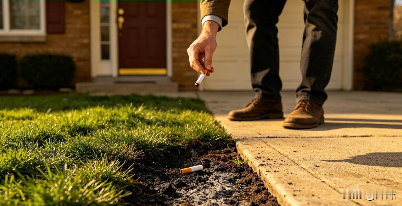 江苏一男子长期在同一片草地丢烟头，竟导致此处寸草不生！
 
这景象像一记重锤，敲