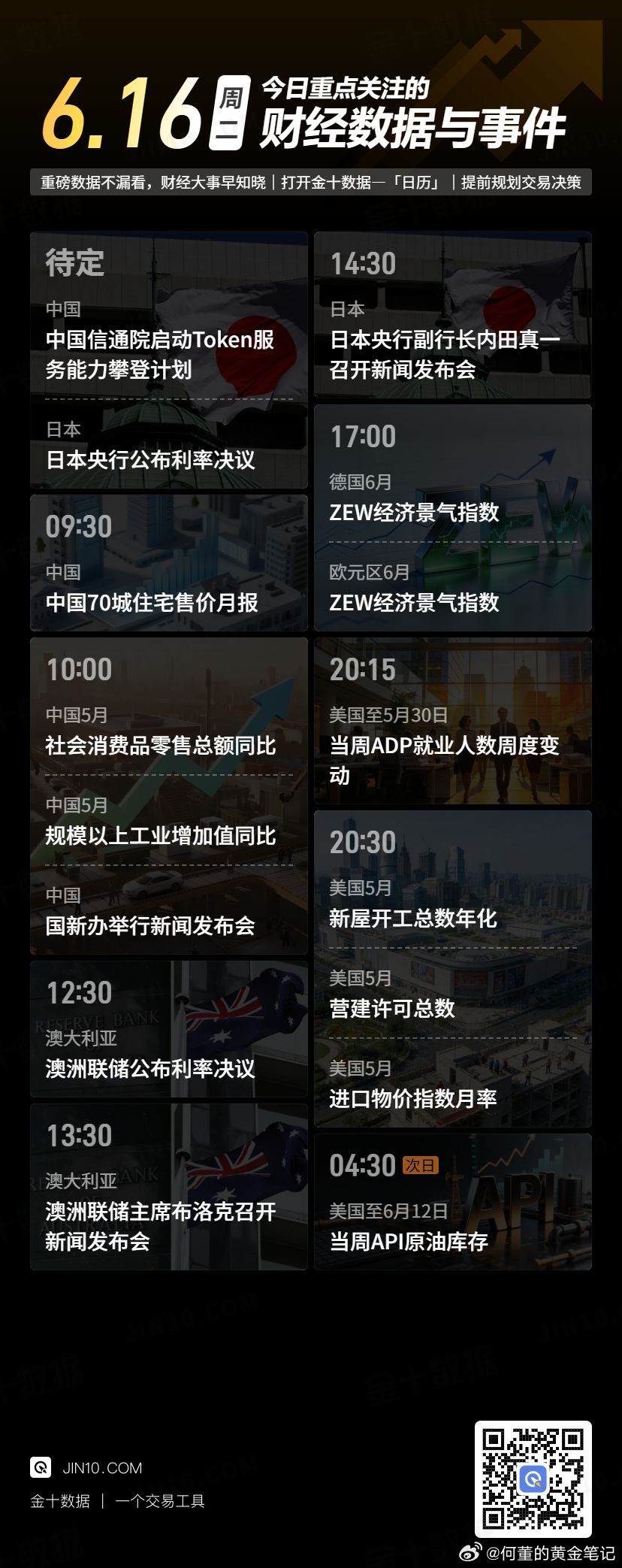 今日财经数据与事件：☆ 9:30，国家统计局公布70个大中城市住宅销售价格月度报