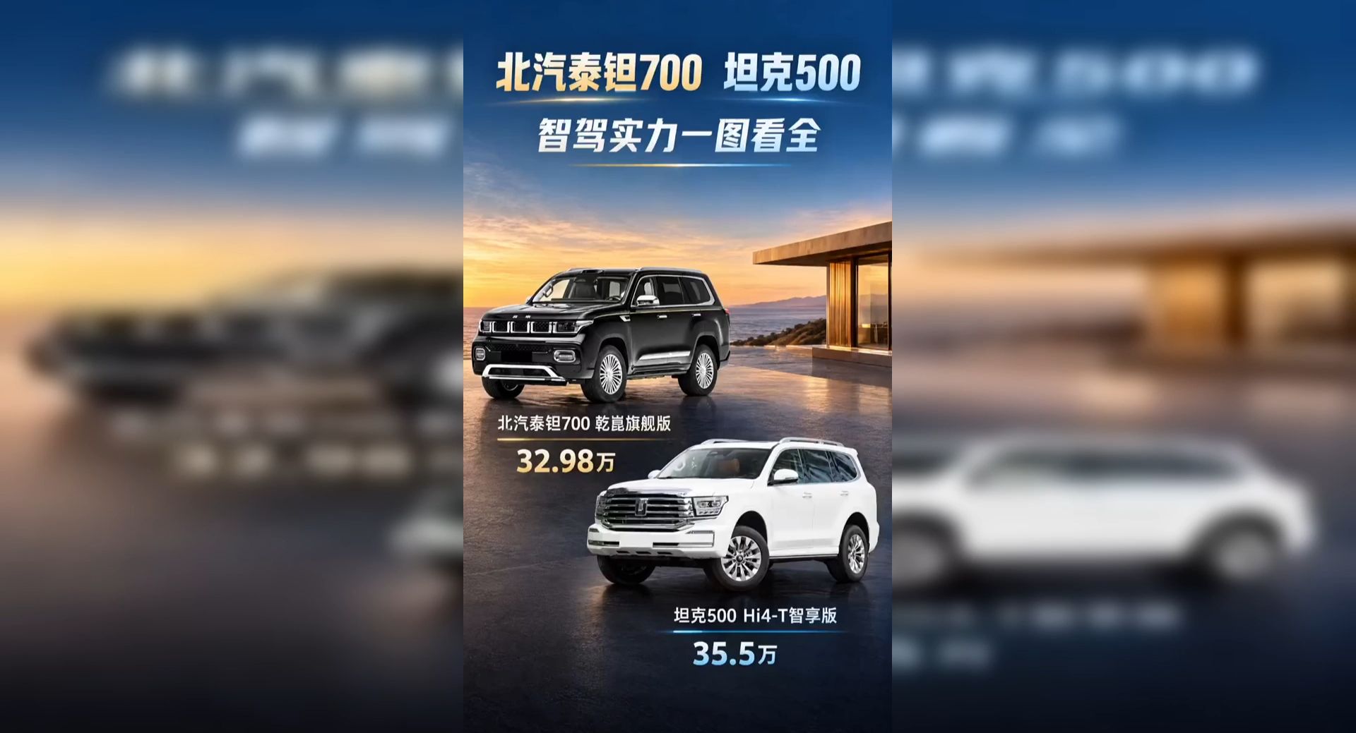北汽泰钽 700 坦克 500，智驾实力一图看全