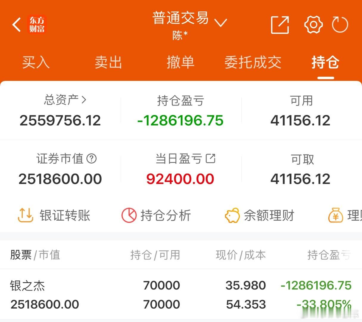 50w实盘挑战一年做到300w（第298天）总资产：255.9万收益：+9240