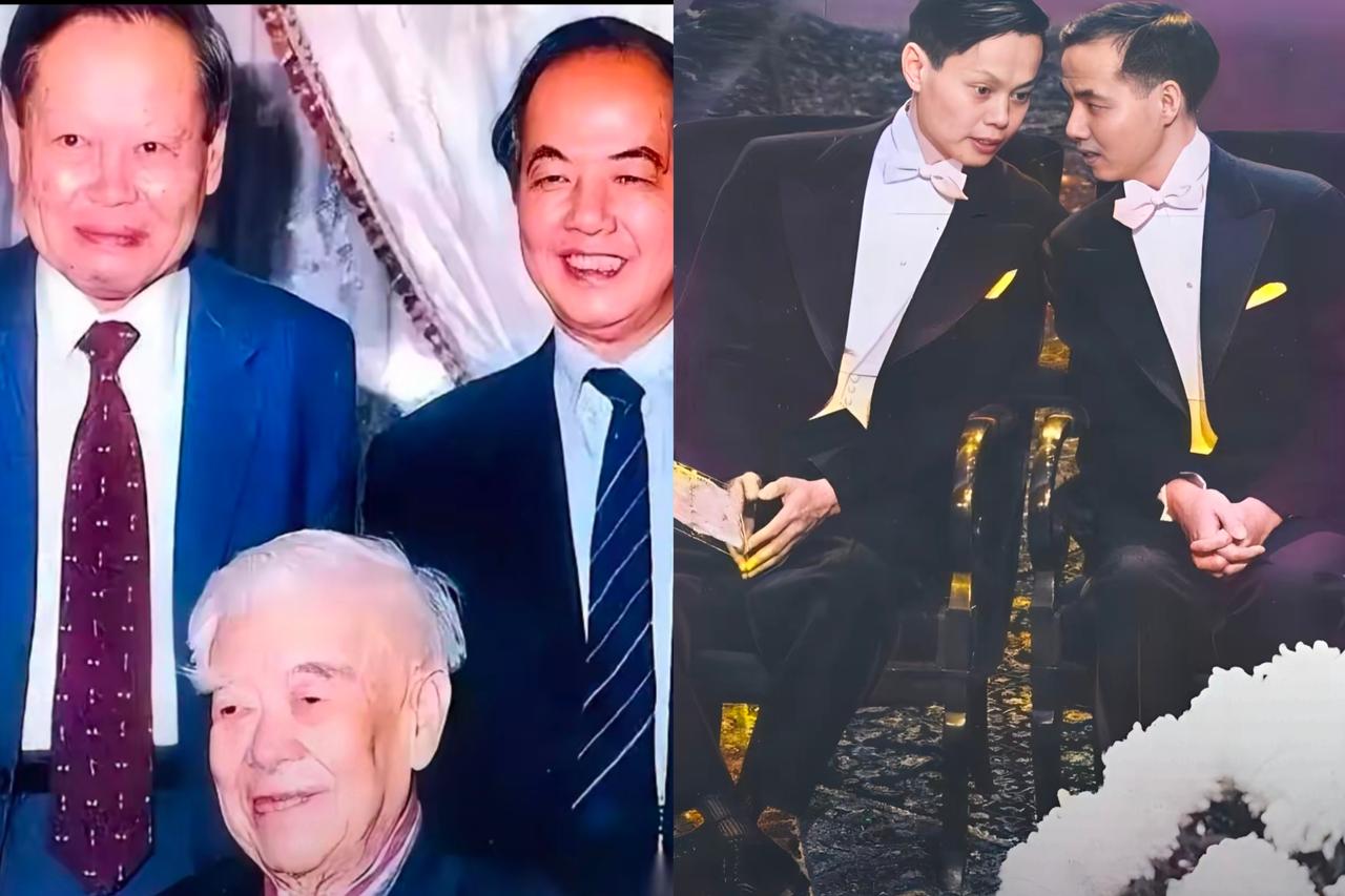 一辈子王不见王，老死不相往来的两个人，居然同框了。
而且姿态还那么低，恭恭敬敬地