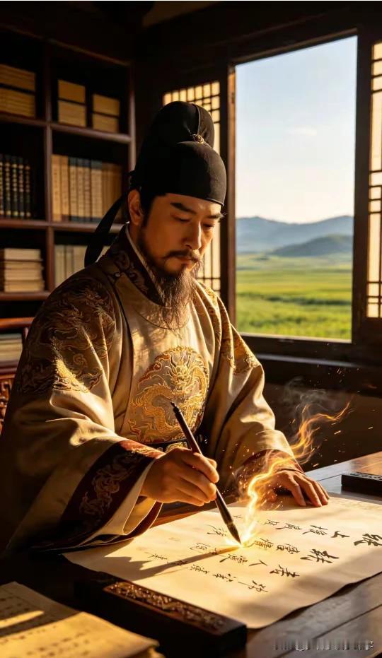 续句诗：
纸上风雷震八荒，
书生一怒亦铿锵。
何须剑戟平天下，
孙子兵法锦囊藏。