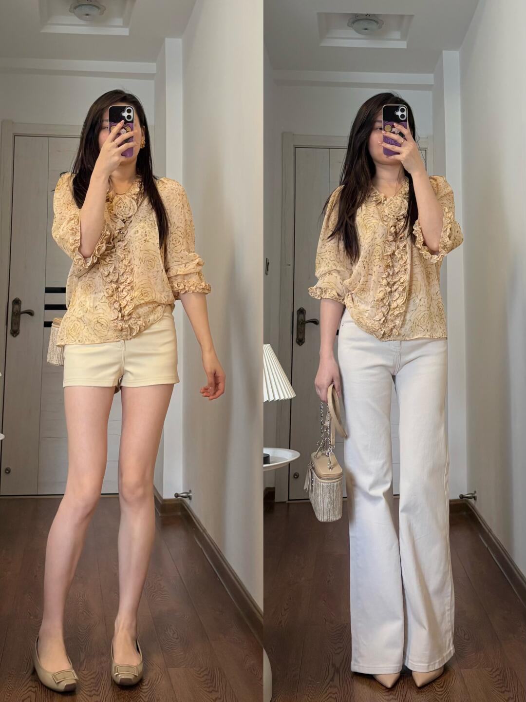 苹果身材｜清爽杏色气质通勤OOTD
