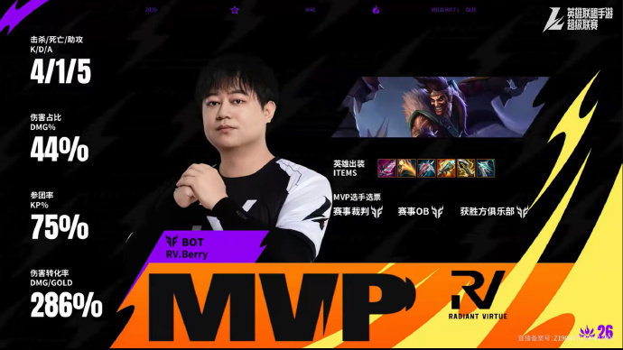 2026WRL夏季赛6月28号，第三场，第三局：FP 1-2 RVMVP：RV.