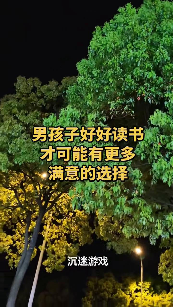 男孩子好好读书才可能有更多满意的选择。
男孩子一定要好好读书，如果考不上大学就意