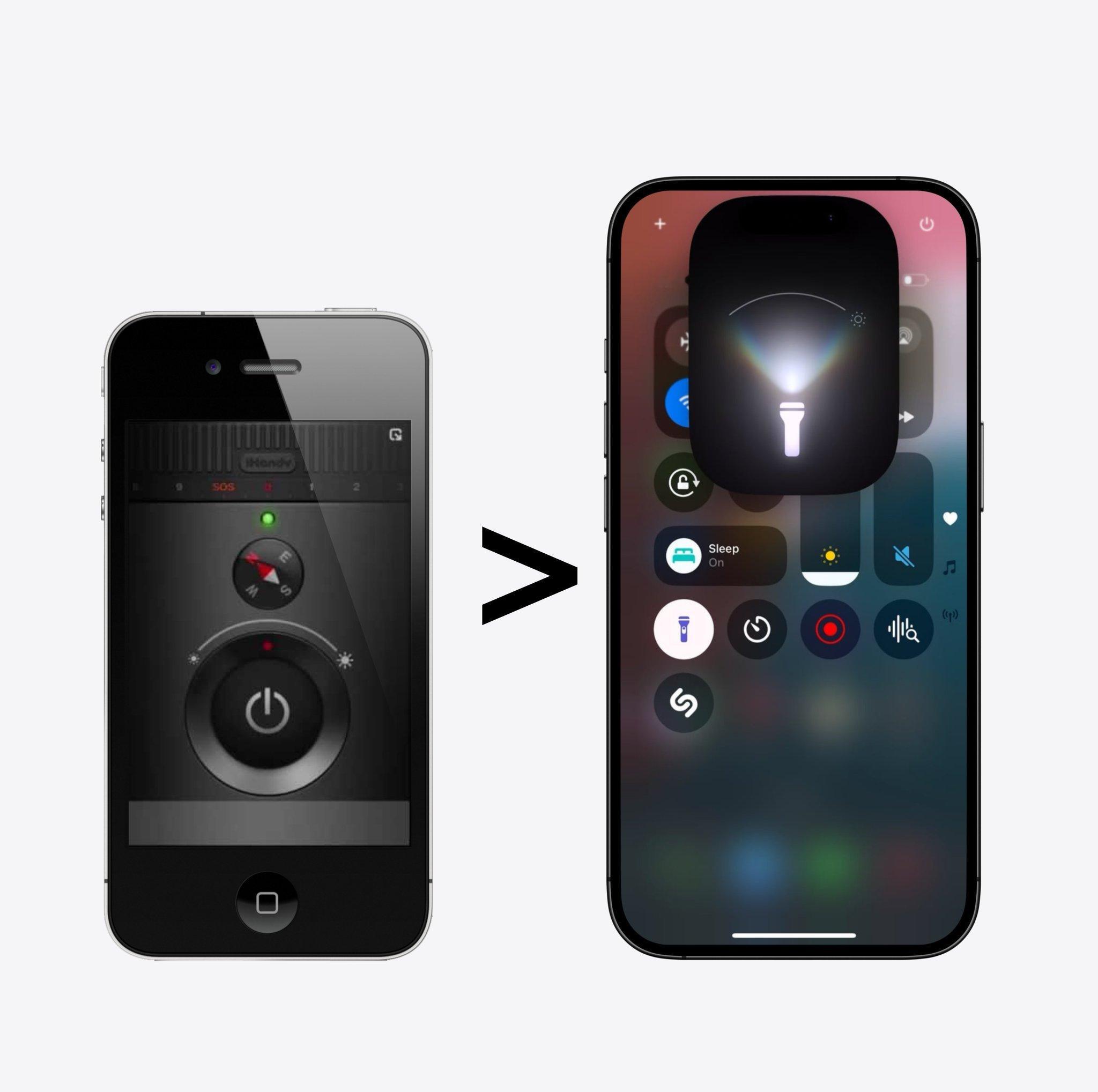 这两个iOS 手电筒界面，你更喜欢哪个？ 