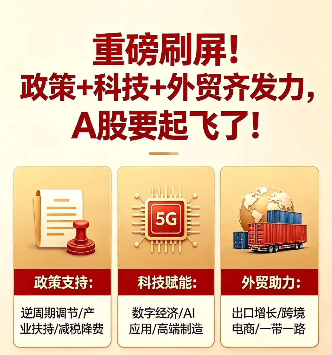 重磅刷屏！7大利好密集炸场！A股主线全线引爆，下周行情稳了一、政策强催化：黑龙江