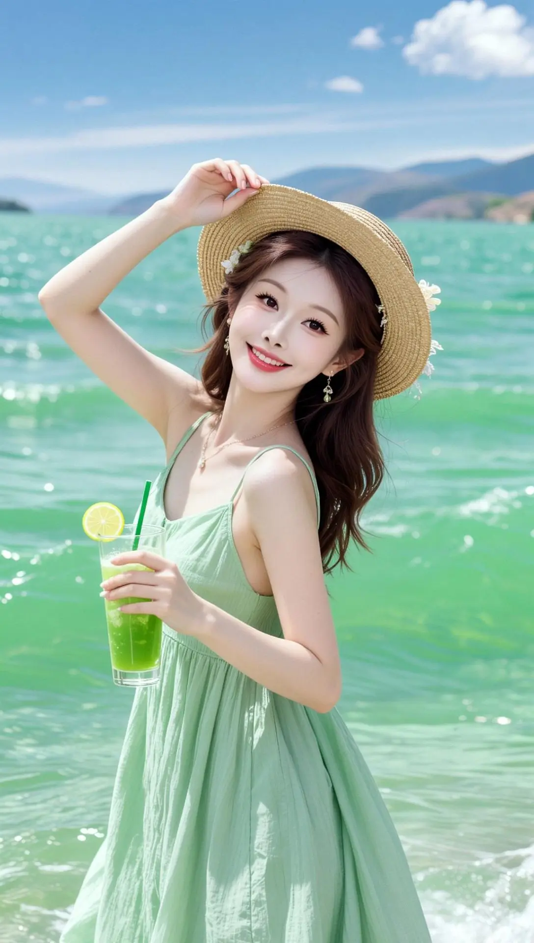 AI清新海边写真感 ai创作 我的夏日ootd 少女感夏日ootd 夏...