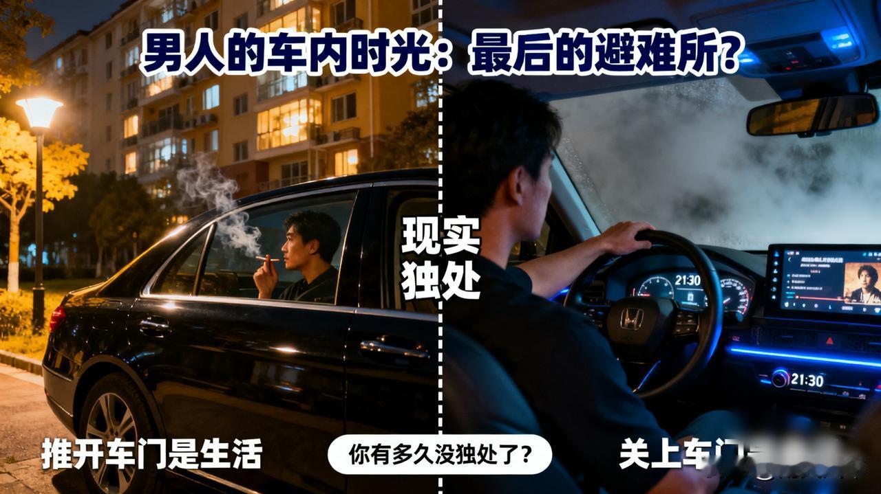 为什么男人下班后，都喜欢在车里独自坐一会儿？

推开车门，你是柴米油盐，是父亲、