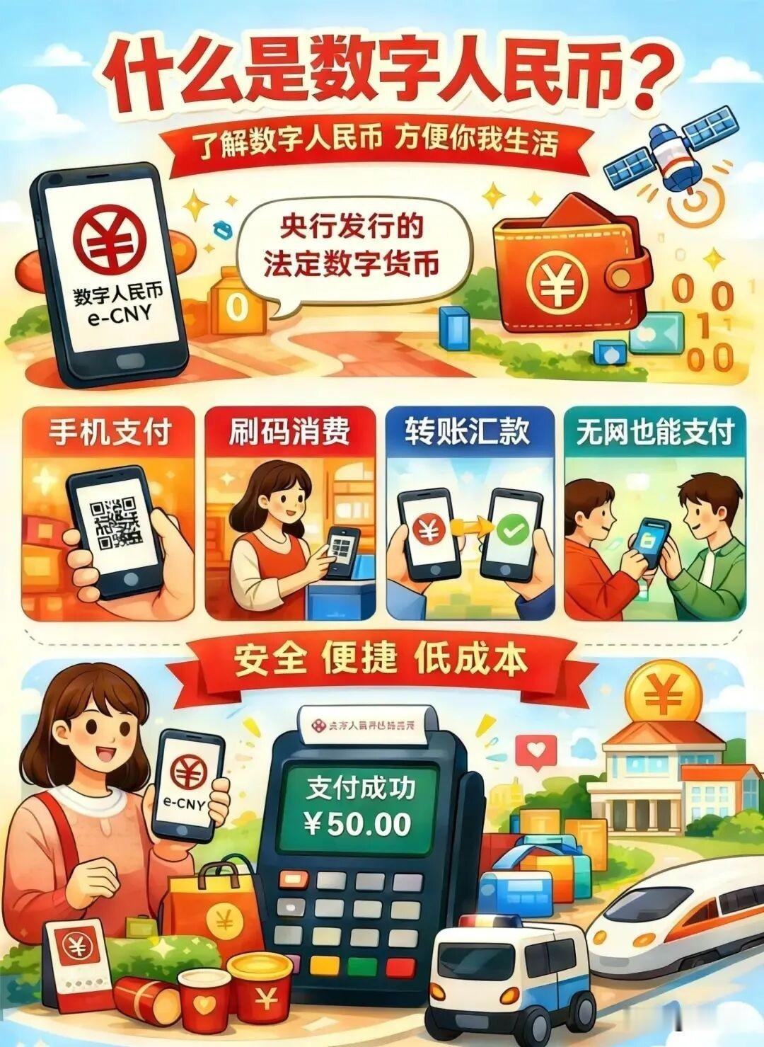 数字人民币是我国法定货币的数字化形式，简单说：纸币硬币是实体现金，数字人民币就是