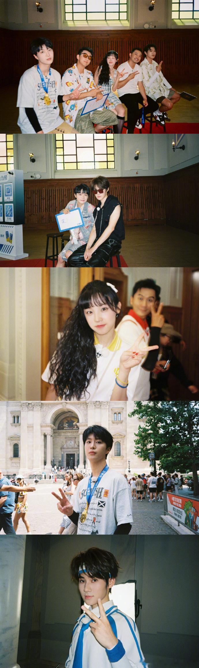 #白鹿晒和奔跑吧所有成员合照# 透过白鹿的分享，奔跑吧所有成员在匈牙利的友谊更加