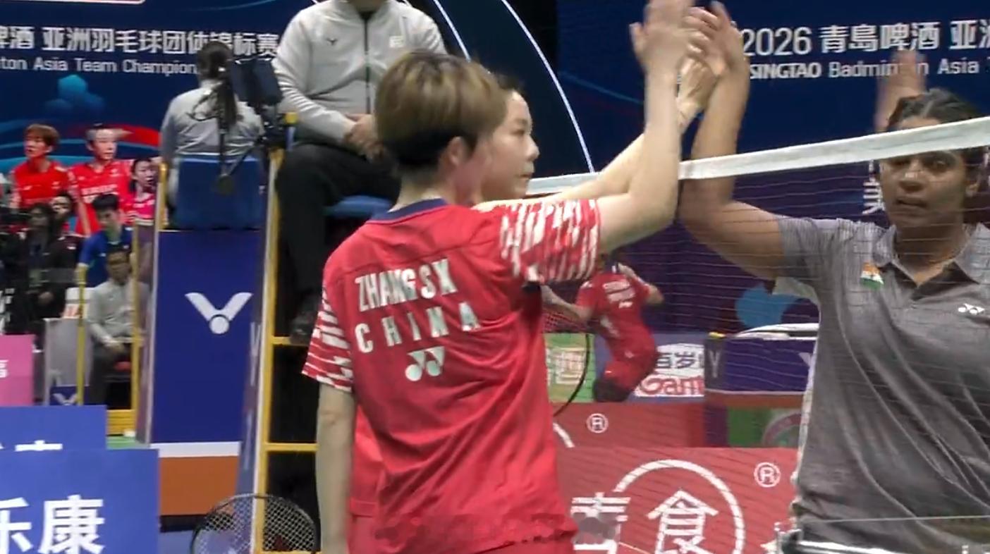 女团 1/4赛 中国 2-0 印度 女单 高昉洁 21-9 21-9 夏尔马 女