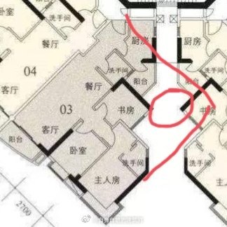 这是客户让我看的其中一套房子，直接让我pass掉了。户型先天性不足。没有兑宫，乾