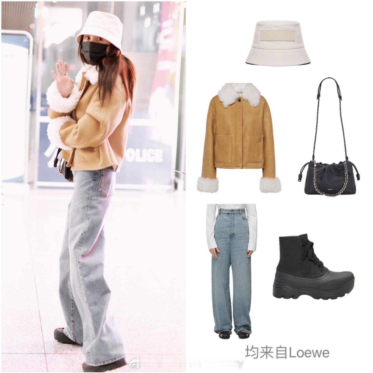 杨幂今日的机场私服解析，主打休闲舒适的保暖路线~ ​​​