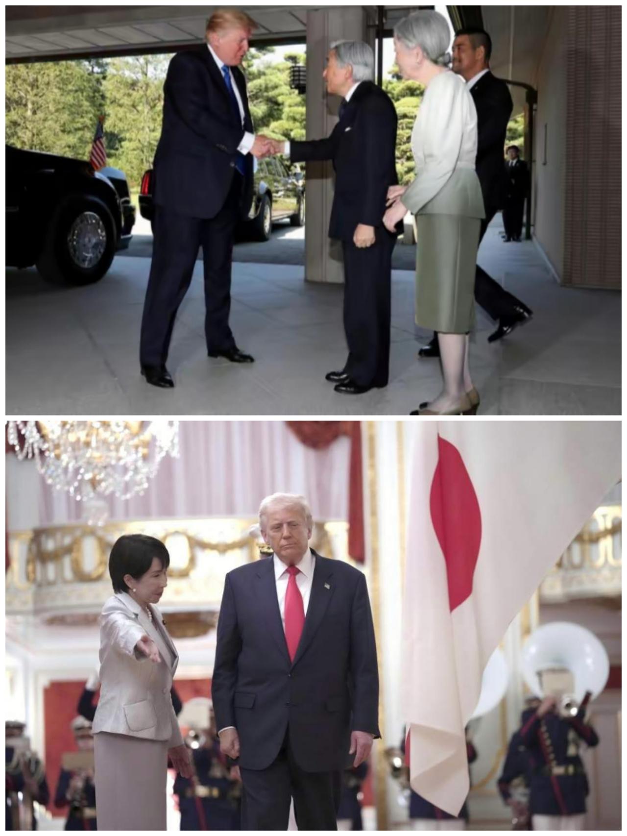 特朗普在访日期间存在多处失礼的争议点！最让人记忆深刻的是举行欢迎仪式时不向日本国