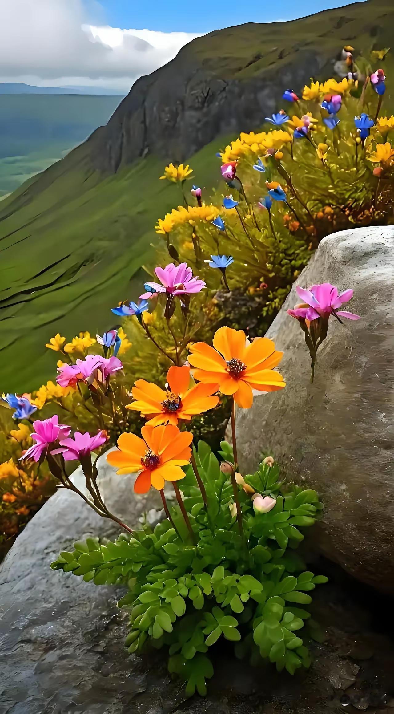 清江引·花情难诉
家花野花皆绽彩，
此赏彼还采。
问君爱哪枝，
欲语心思塞。
谜