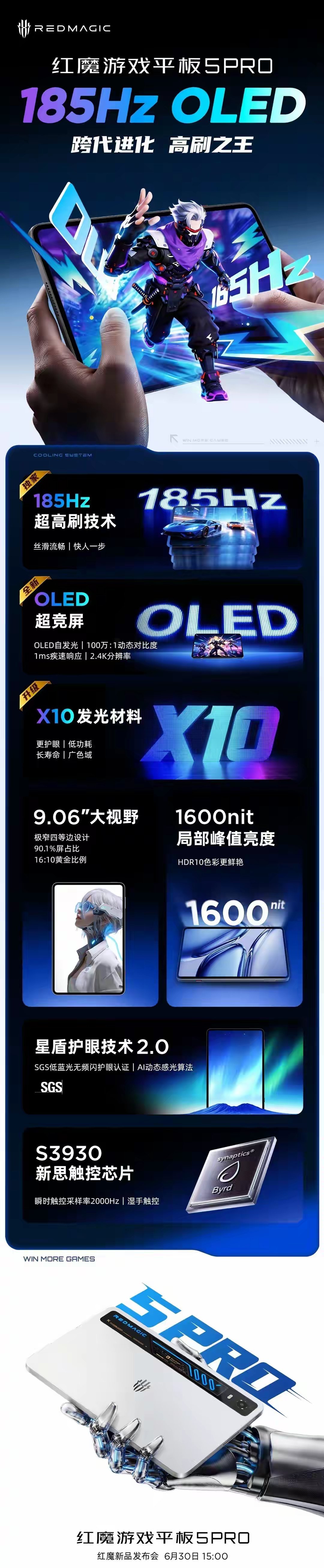 【红魔游戏平板5 Pro官方超前开箱，6月30日发布】红魔游戏手机产品总经理姜超