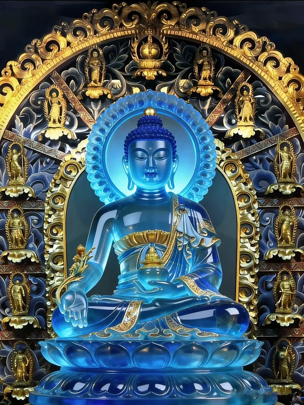 琉璃药师佛：消疾解忧，护佑身心安康的“健康守护神”
 
通体清透的宝蓝琉璃，澄澈