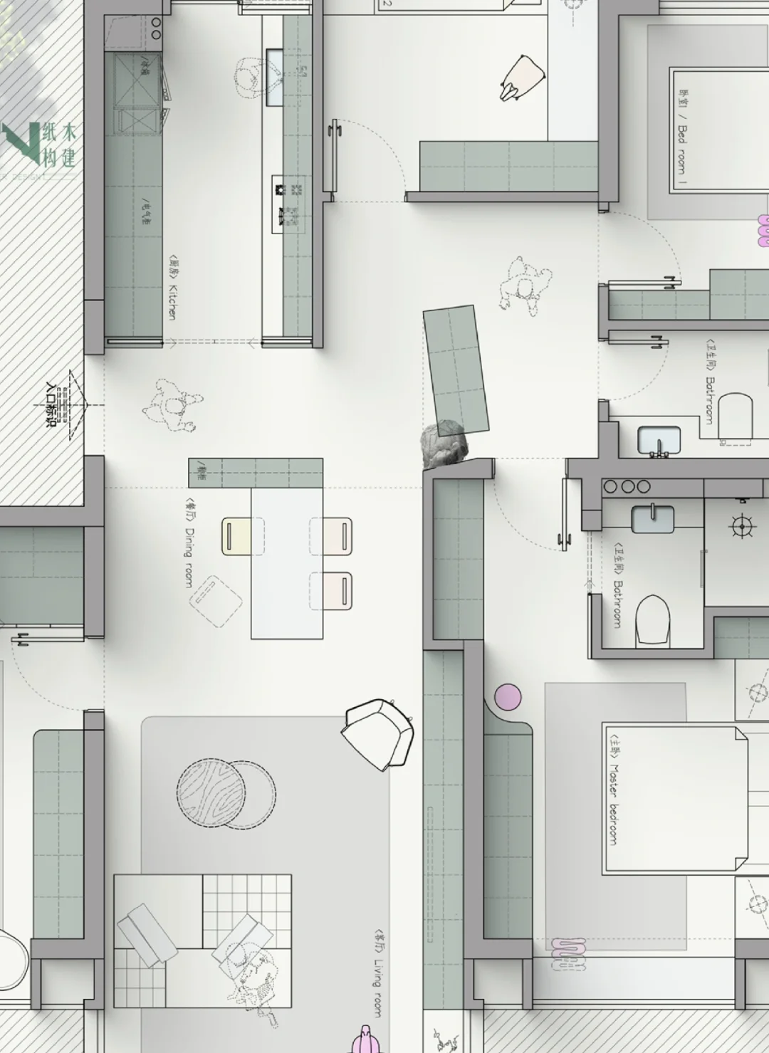 130 ㎡“四叶草户型”，就这么布局设计！