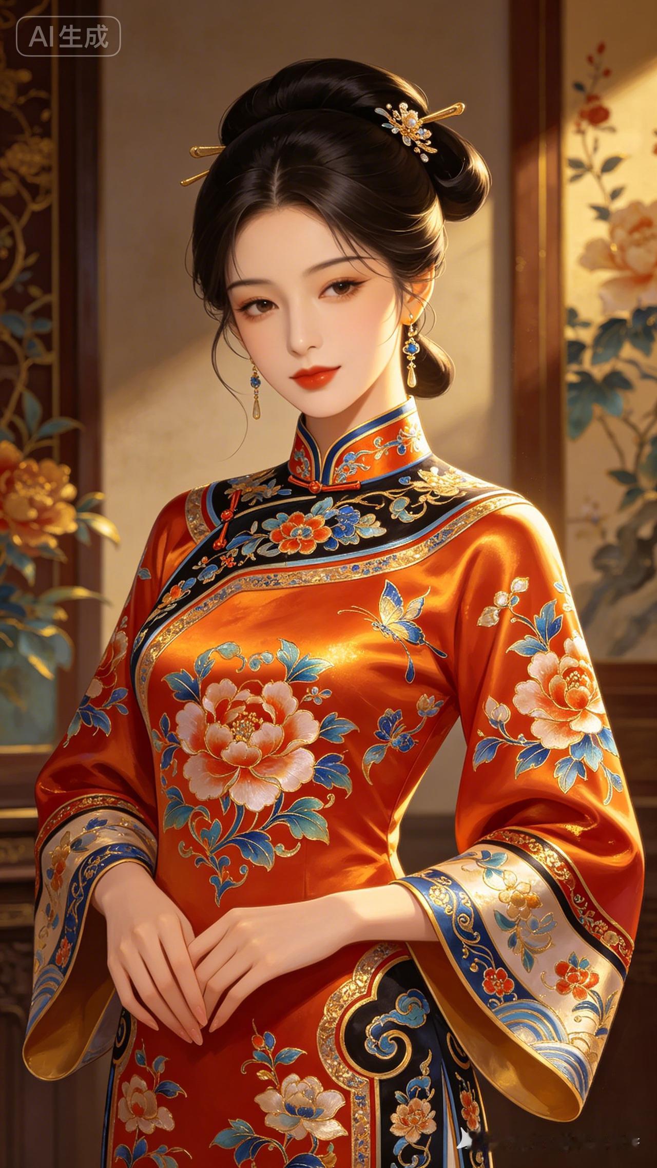 古典美人图鉴：一袭红衣，尽显东方韵味！