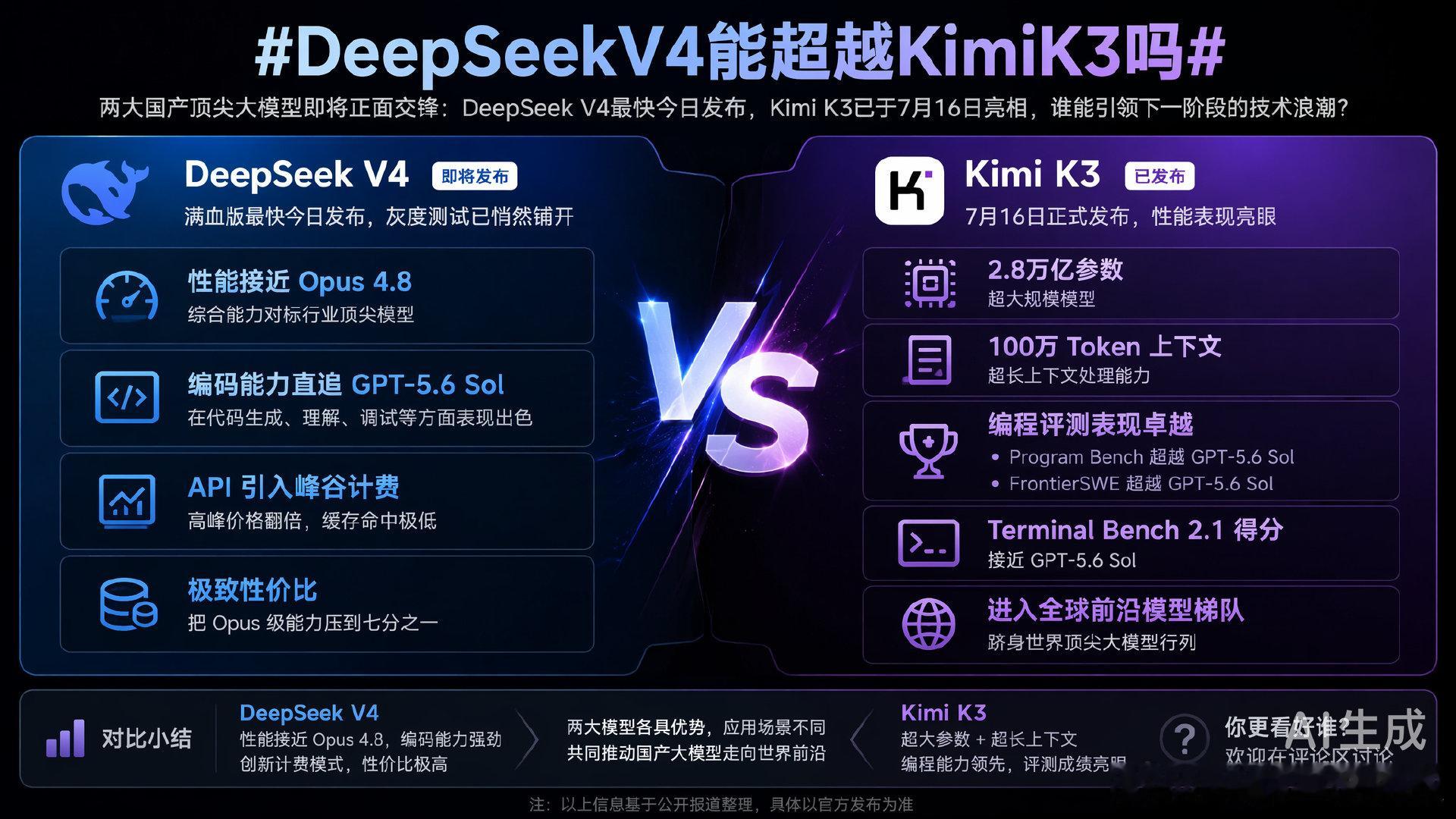 【DeepSeekV4能超越KimiK3吗】据媒体报道，DeepSeek V4满