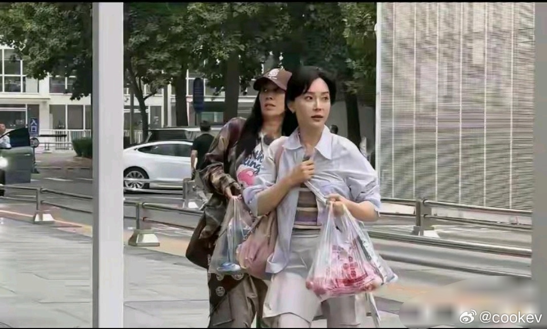 那英和陈数现身街头，没了美颜和滤镜，明星和普通人区别也不大 