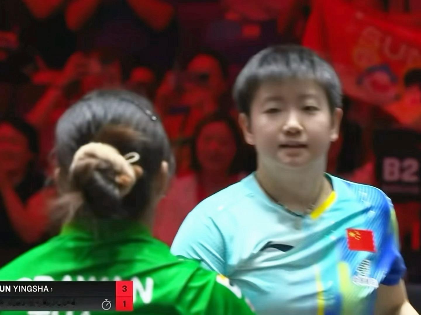 孙颖莎vs帕拉南给对手打得笑兮了😬 