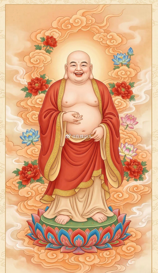 刷到弥勒佛祖不要划走，转赞留下三束🌹以示尊敬；佛祖会保佑家人安康顺遂，无灾无病