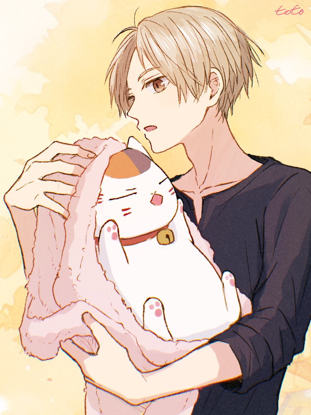 #夏目友人帐[超话]##夏目友人帐# 给三三洗澡x:tototeto00 ​​​