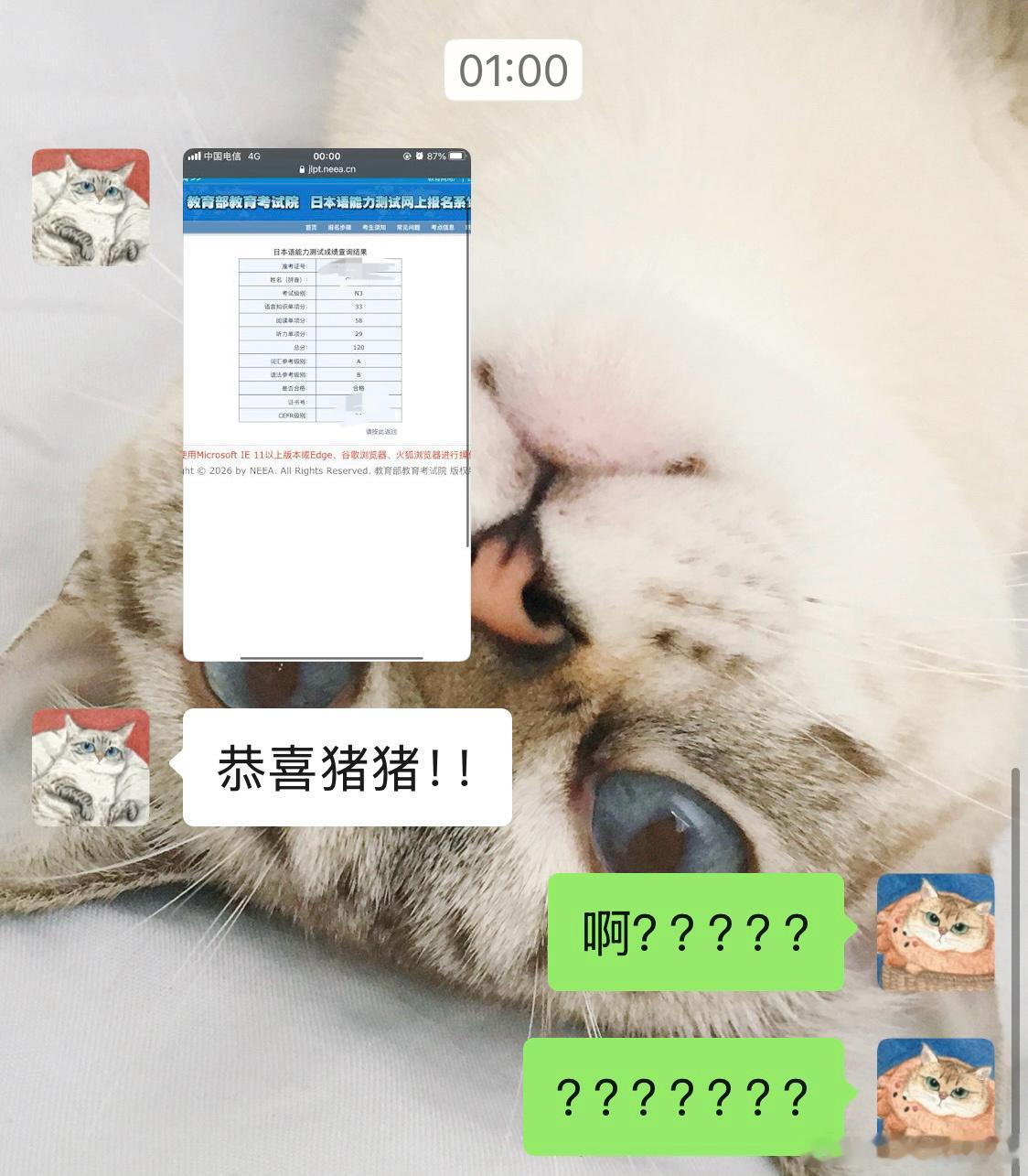 jlpt出分了，我觉得肯定过不了就也没问结果今天崔帮我查了分，我居然过了？？？？