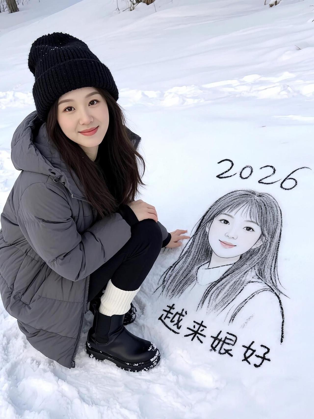 AI雪地自画像 抖音ai创作