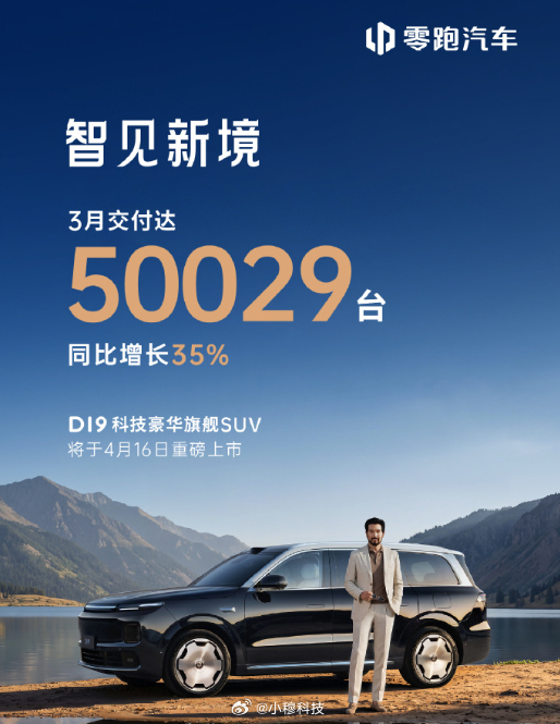 零跑汽车3月份交付了5万台，太厉害了