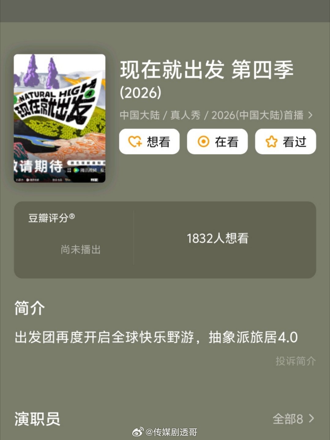 现在就出发，往季导演团队第一季：李文妤、吴井能团队第二季：王海龙团队第三季：王海