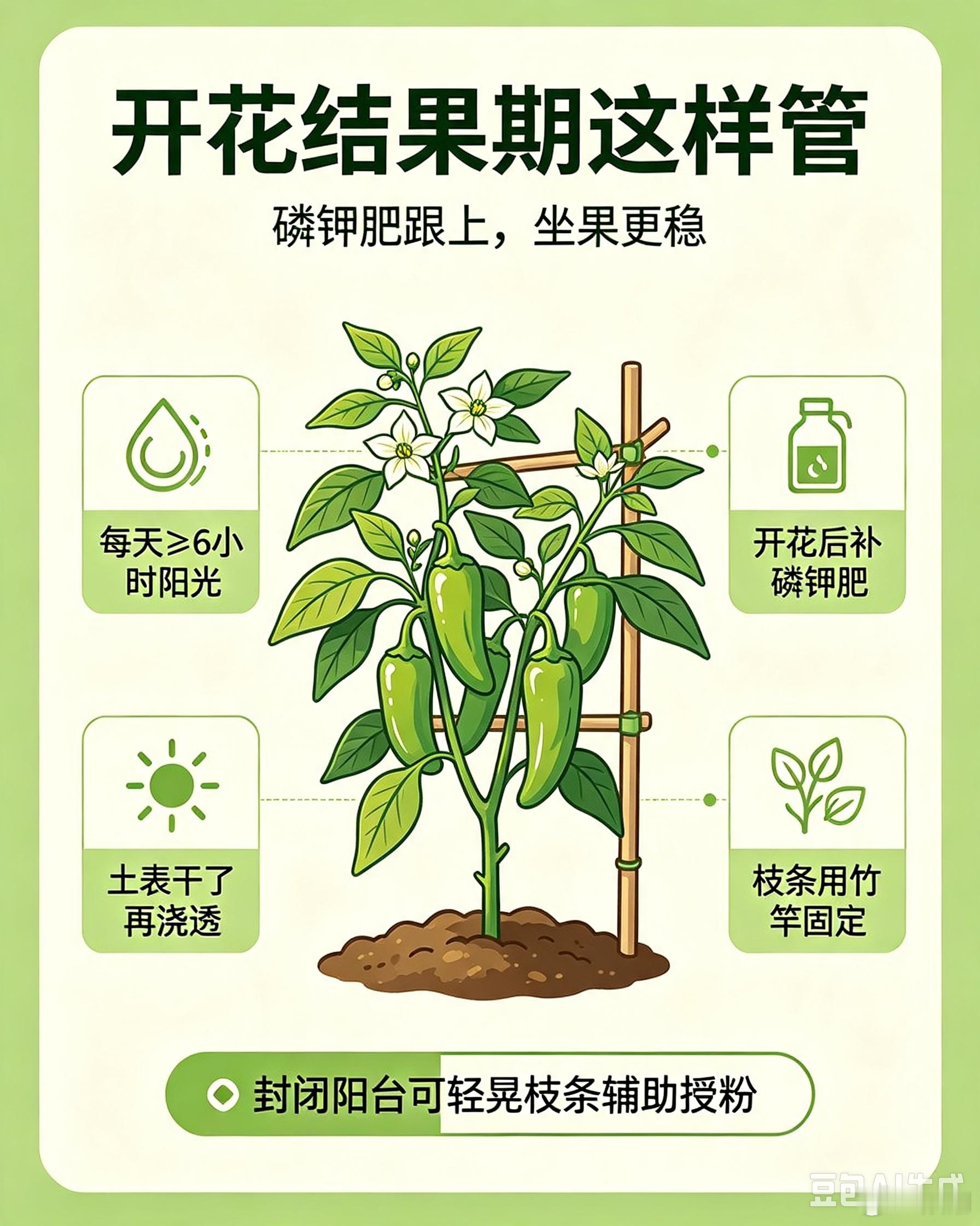 🫑青椒家庭种植完整科普🌞基础生长条件光照：全日照，每日≥6小时阳光，光照不足