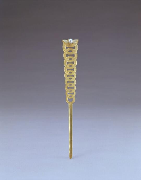 清 金錾连环花簪