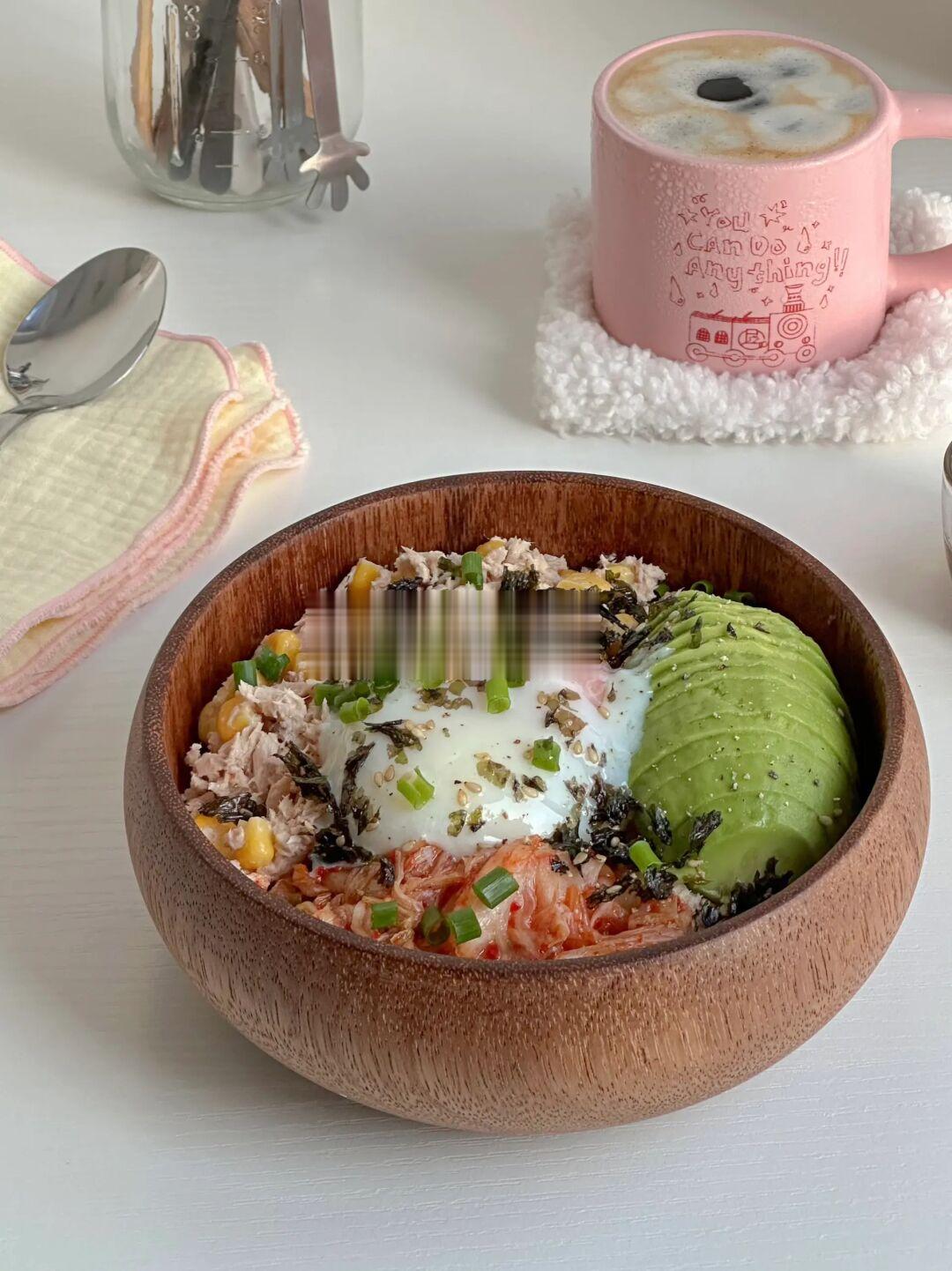 દ⍤૩ 🥣 ⑅吃不腻的🥑金枪鱼温泉蛋拌饭