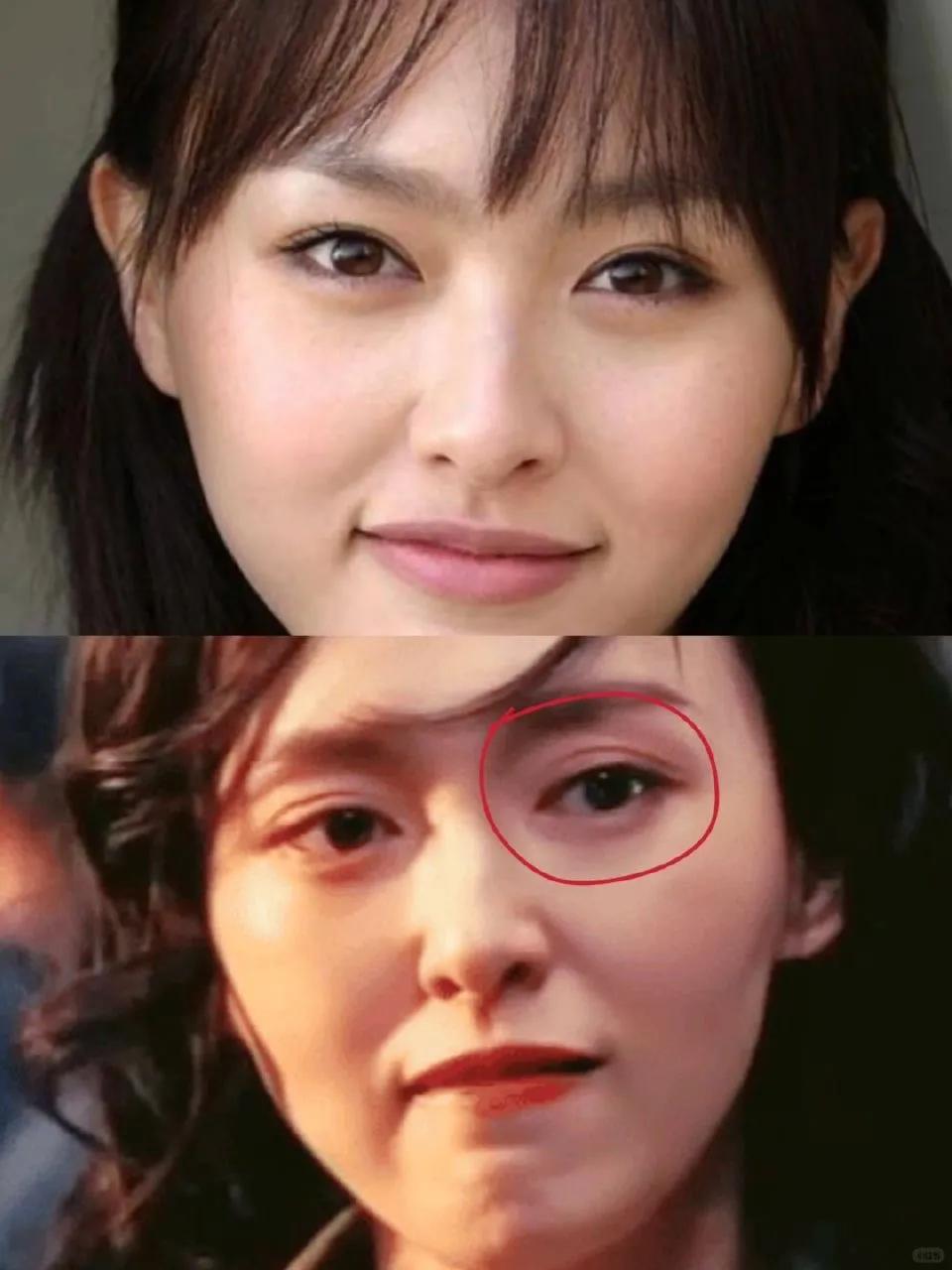 早期唐嫣邻家妹妹既视感啊太甜了 现在气质中也带着甜美感觉变化比较明显的就是眼睛 