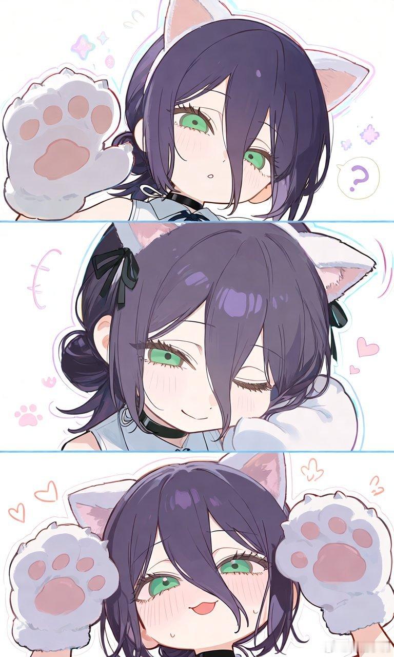 电锯人 猫系蕾塞三连，疑惑→娇羞→软萌撒娇。动漫点评团