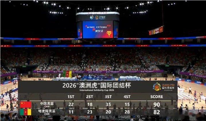 中国男篮热身赛三连胜  FIBA国际团结杯四国邀请赛，中国男篮90-82战胜喀麦