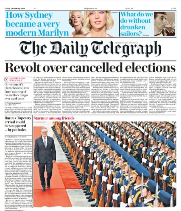 据《每日电讯报》报道，在英国首相斯塔默访问中国之际，英国媒体主要关心英国企业与民