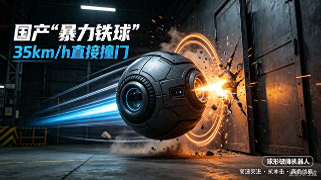 国产“暴力铁球”，时速35公里直接撞门，比机器狗还多了一项技能