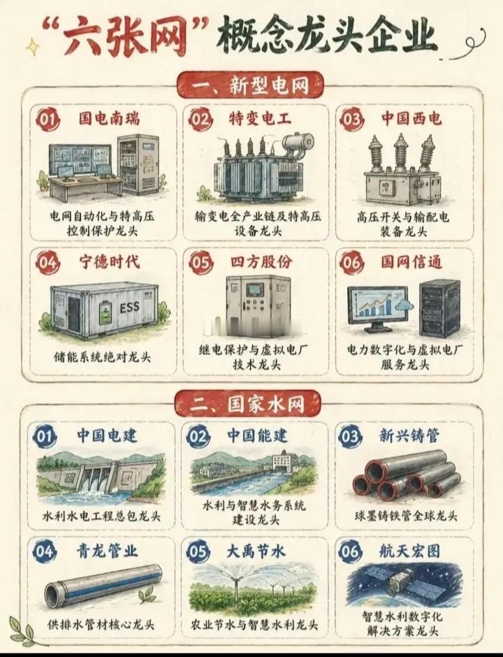 新型电网,国家水网概念股票一览:以下图表展示的股票不构成投资建议，据此操作风险自
