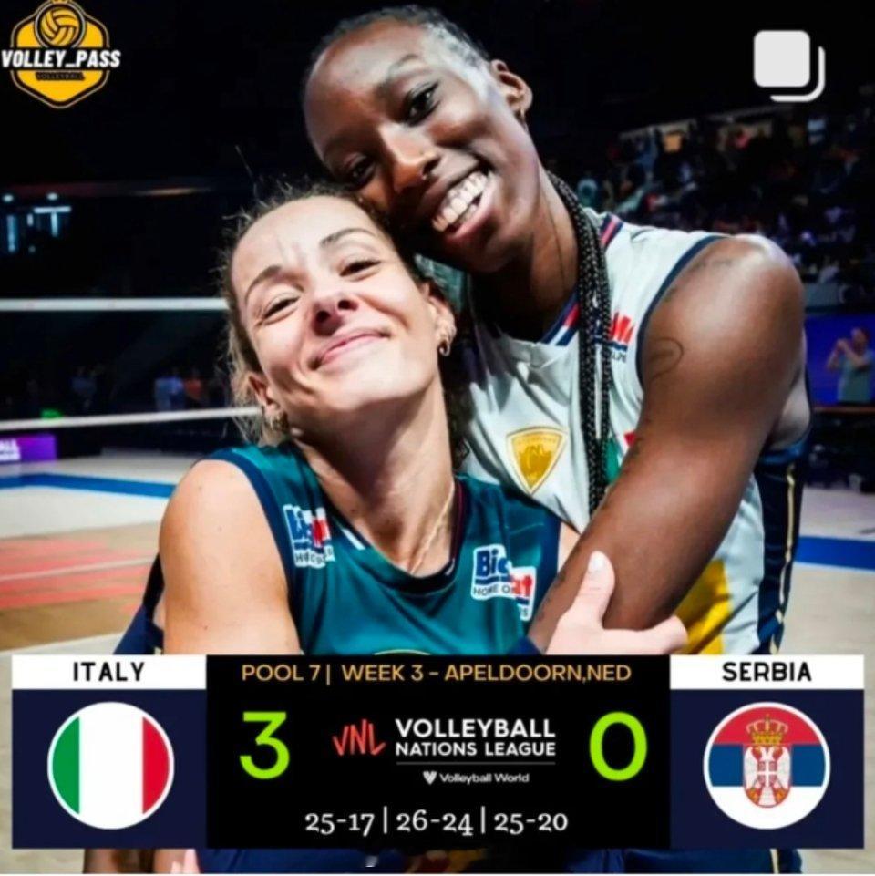 女排[超话]2025世界女排联赛 意大利🇮🇹3-0塞尔维亚🇷🇸 ​​​