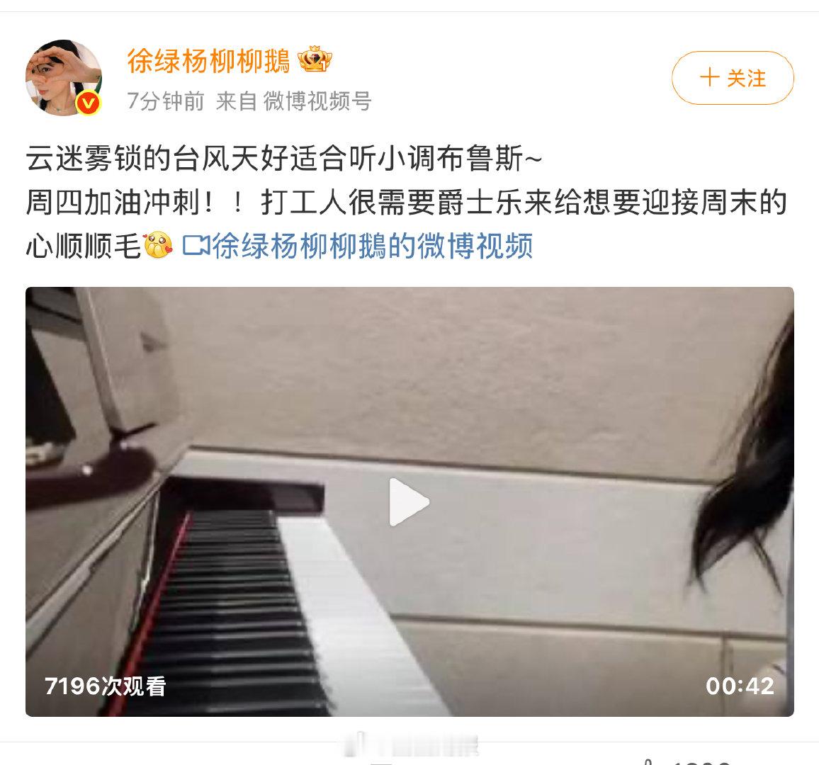 柳柳打工人很需要爵士乐 柳柳台风天好适合听小调布鲁斯 柳柳：台风天好适合听小调布