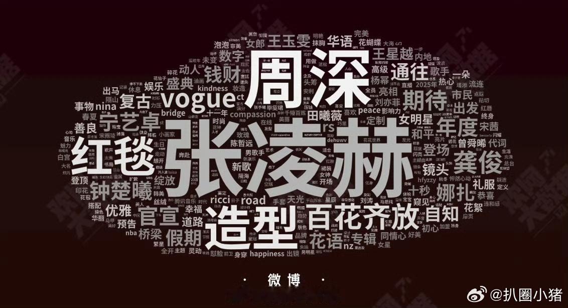 昨日vogue盛典词云，好大一个张凌赫！ ​​​